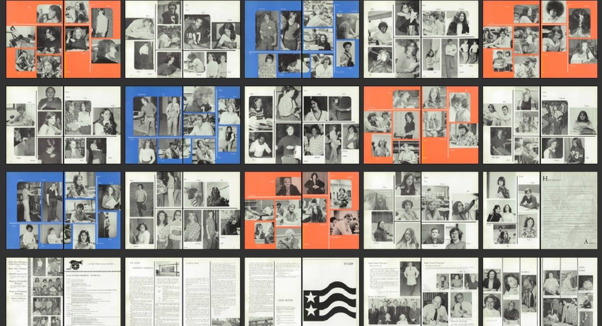 1976 yearbook collage detail